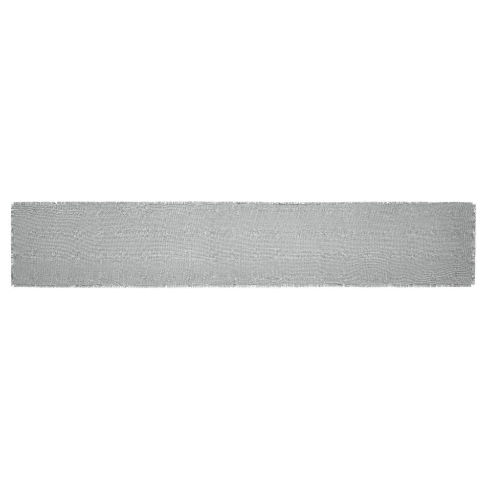 Burlap Dove Grey Runner Fringed 12x72