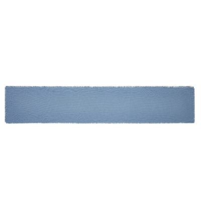 Burlap Blue Runner Fringed 12x72