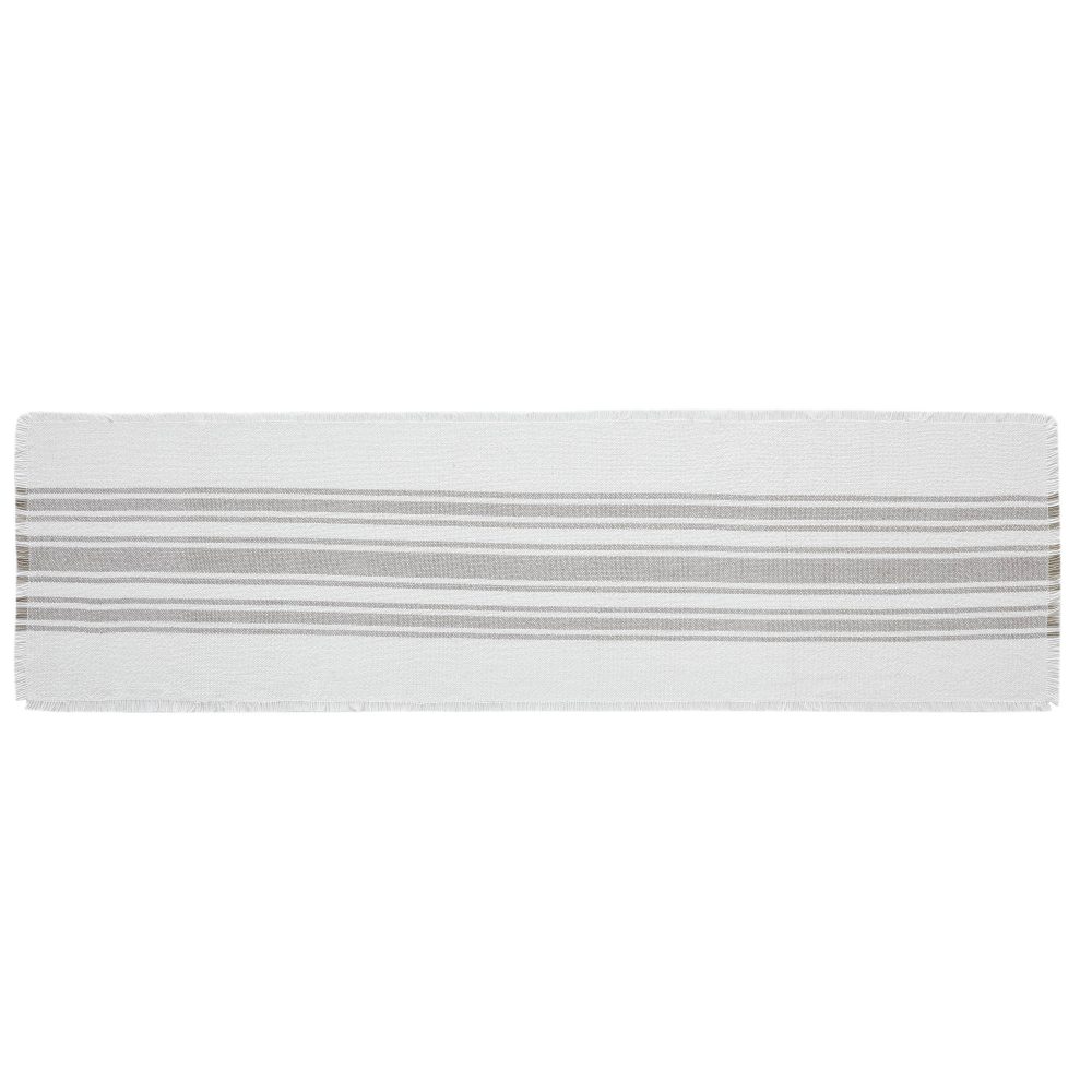 Antique White Stripe Dove Grey Indoor/Outdoor Runner 12x48