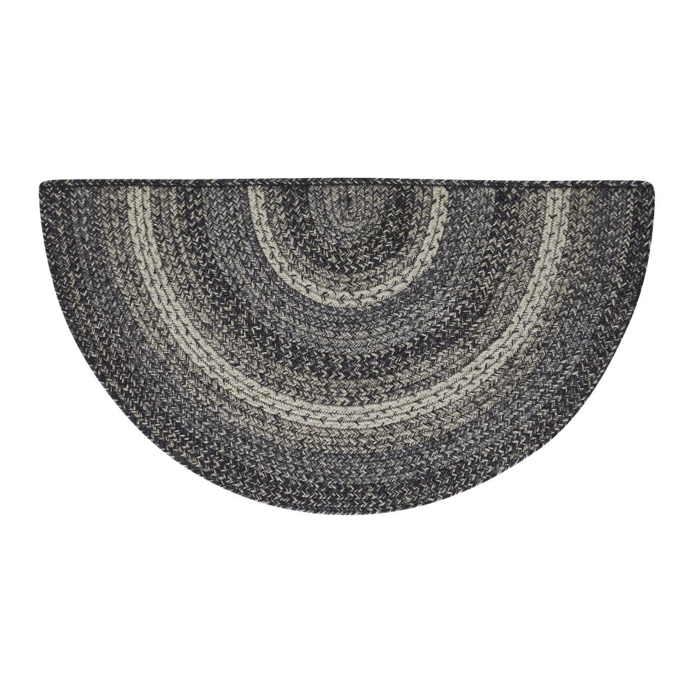 Sawyer Mill Black White Jute Rug Half Circle 19.5x36