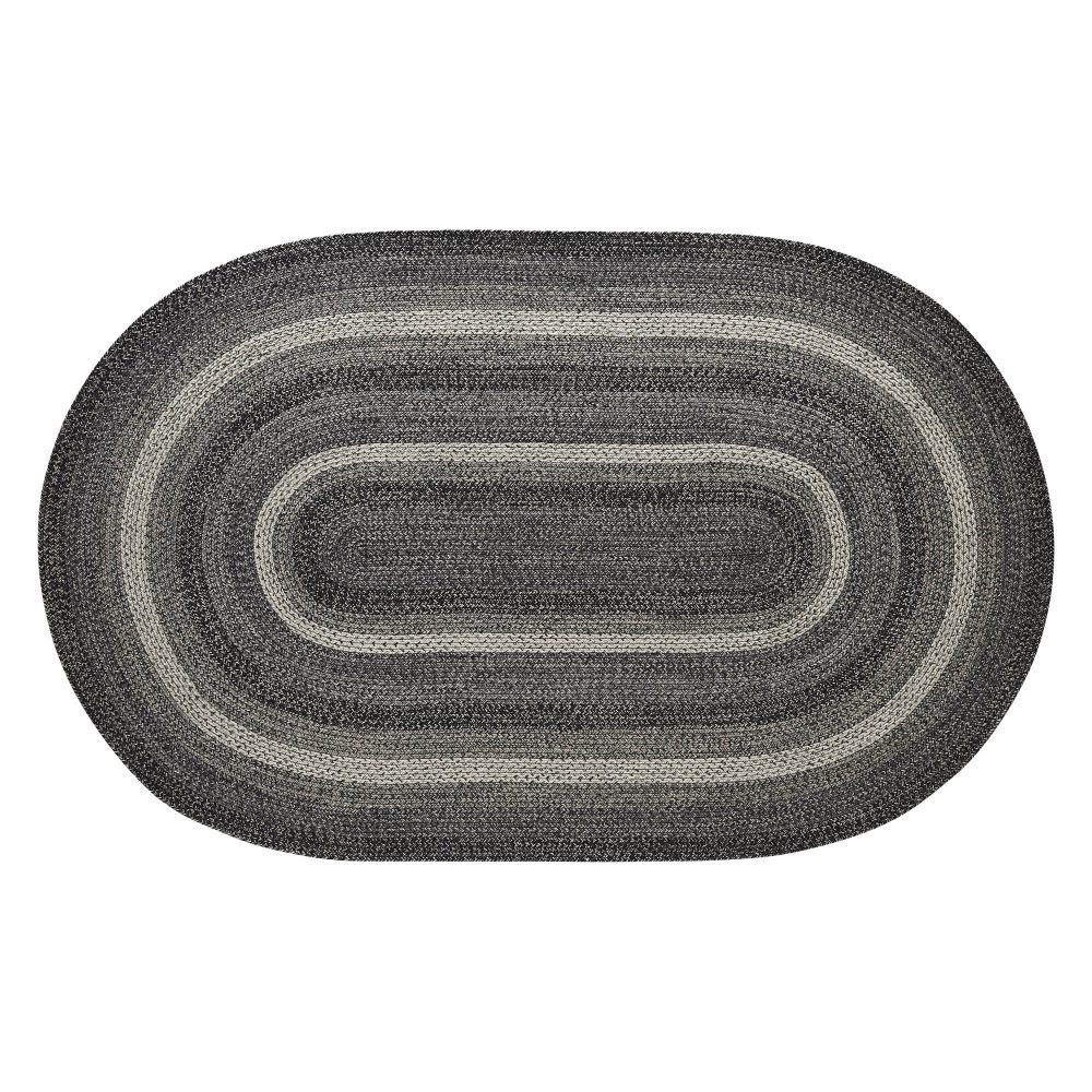 Sawyer Mill Black White Jute Rug Oval w/ Pad 60x96