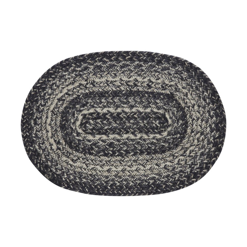 Sawyer Mill Black White Jute Oval Placemat 10x15