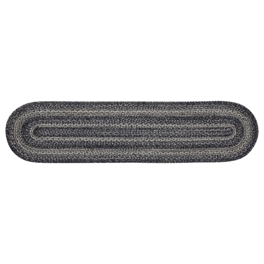 Sawyer Mill Black White Jute Oval Runner 12x48