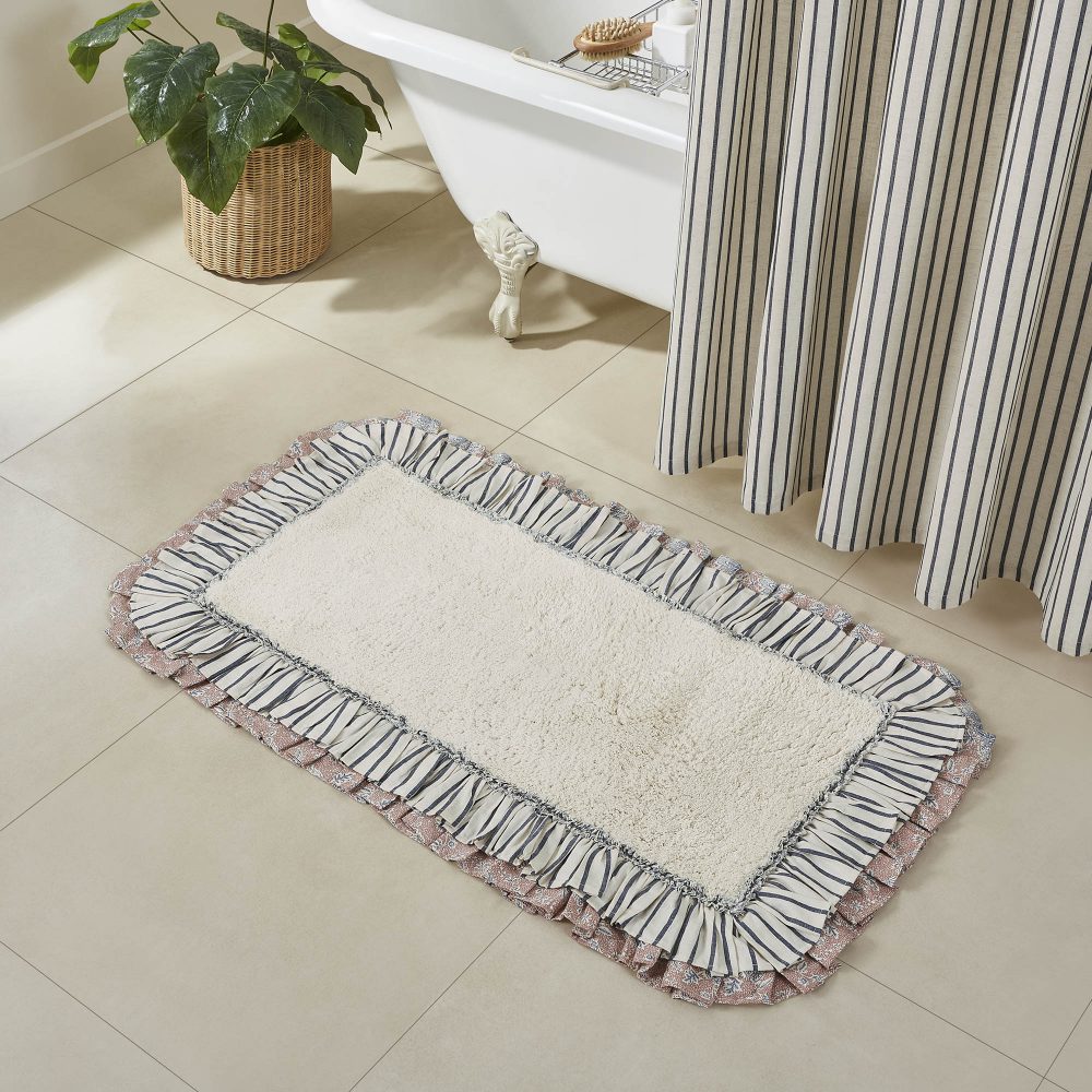 Kaila Ticking Blue Bathmat 27x48