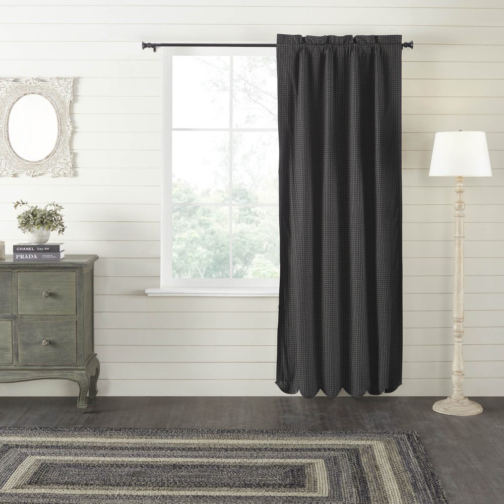 Kettle Grove Plaid Scalloped Blackout Panel 84x40