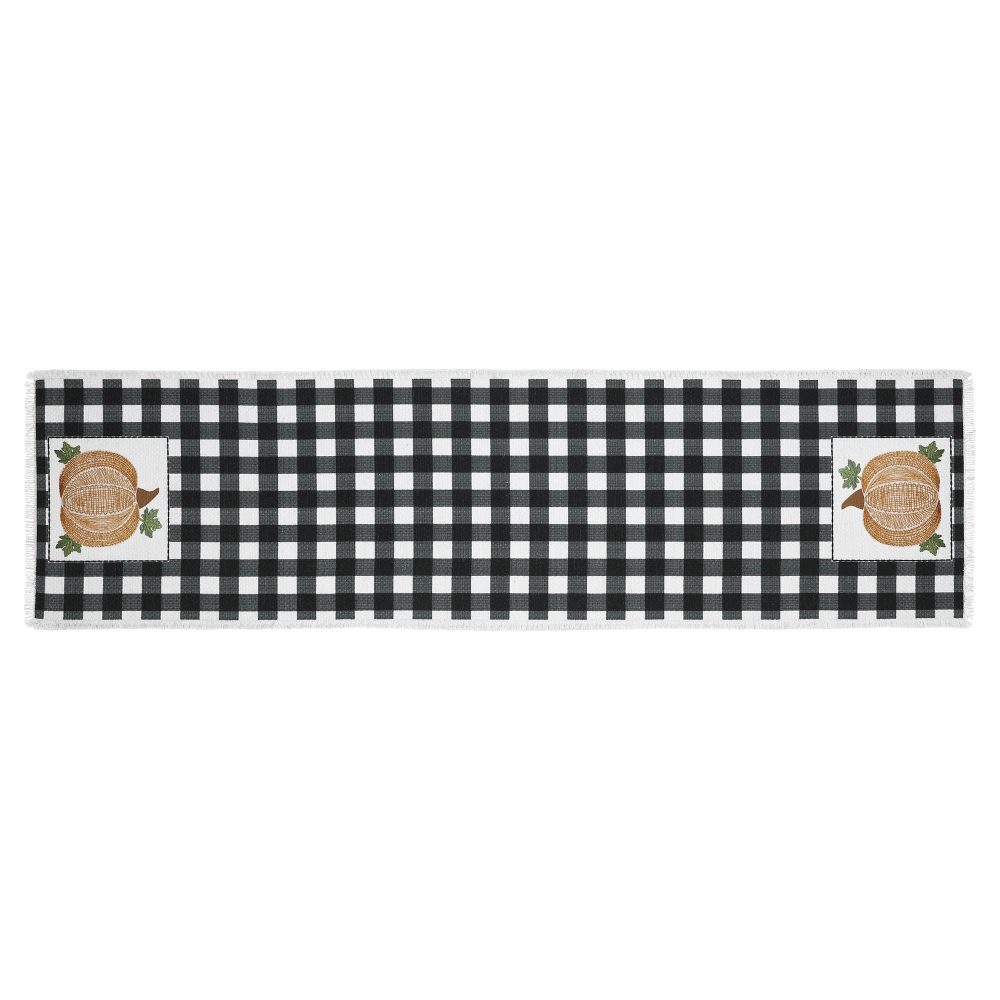 Annie Black Check Pumpkin Runner 12x48