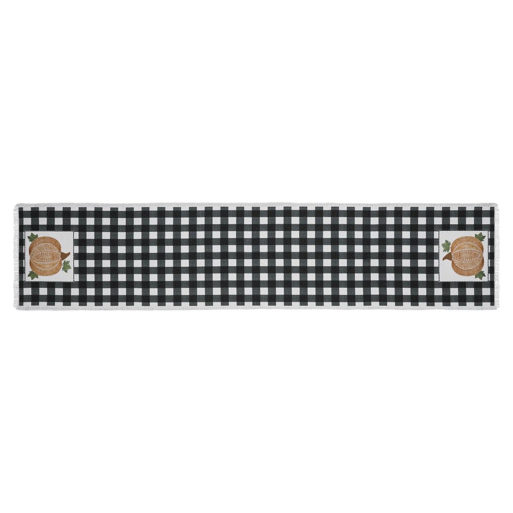 Annie Black Check Pumpkin Runner 12x60