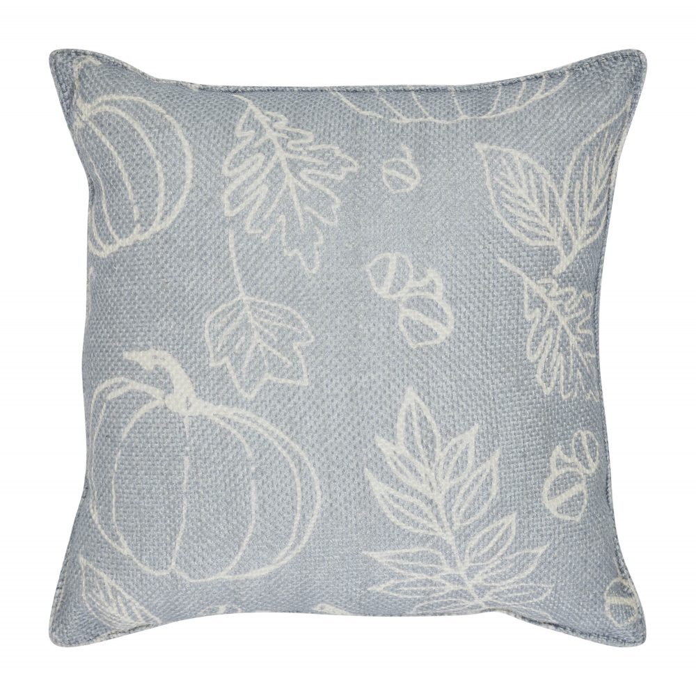 Silhouette Pumpkin Grey Pillow 14x14