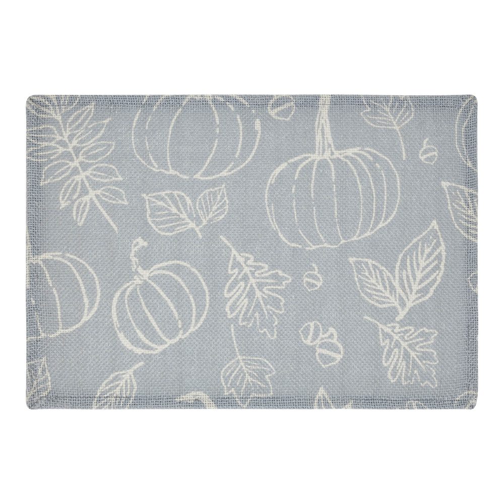 Silhouette Pumpkin Grey Placemat Set of 2 13x19