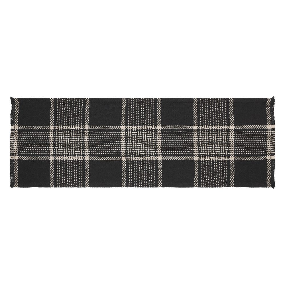 Eston Black Tan Plaid Runner 12x36