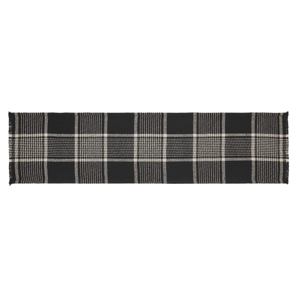 Eston Black Tan Plaid Runner 12x48