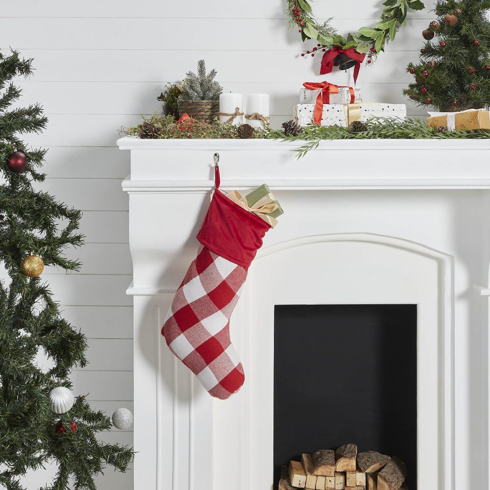 Annie Red Check Stocking 12x20