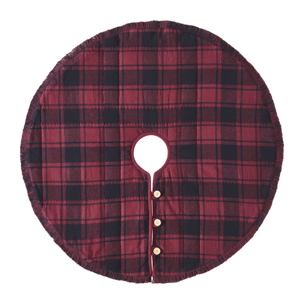 Cumberland Red Black Plaid Tree Skirt 36