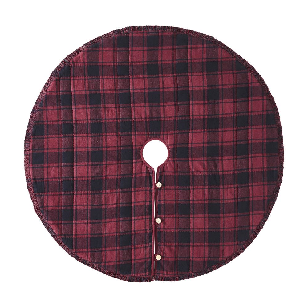 Cumberland Red Black Plaid Tree Skirt 48