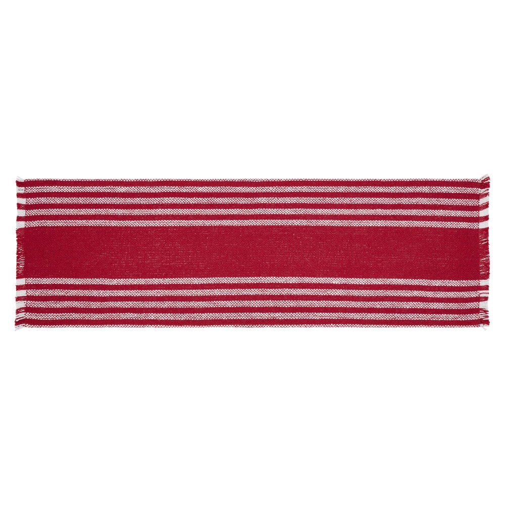 Arendal Red Stripe Runner Fringed 8x24