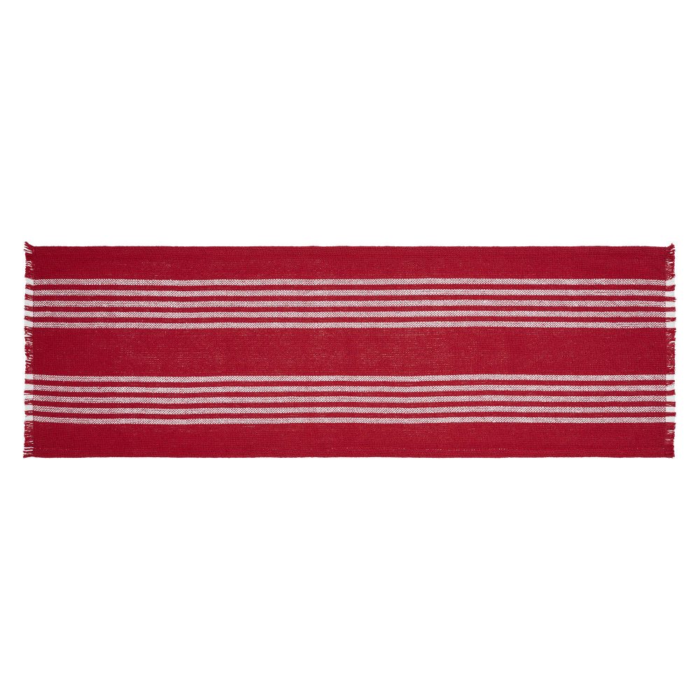 Arendal Red Stripe Runner Fringed 12x36