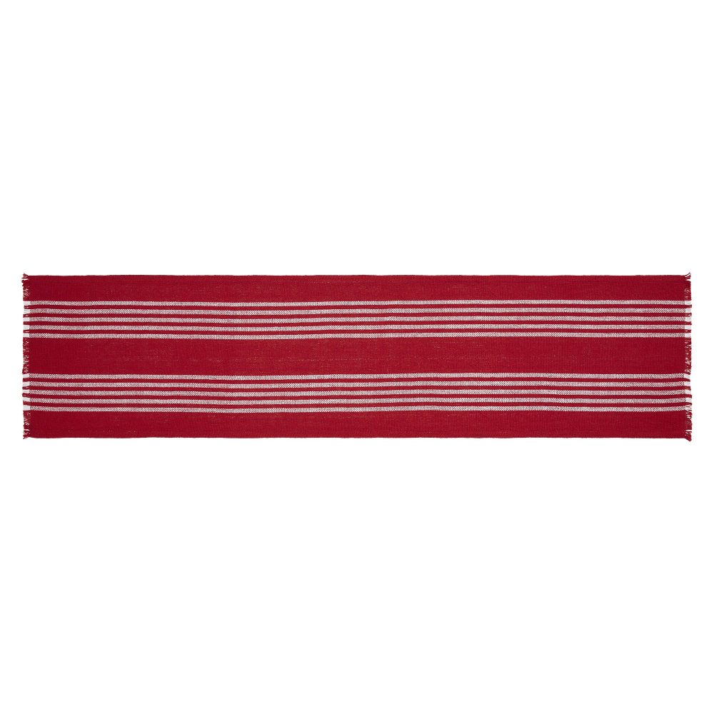 Arendal Red Stripe Runner Fringed 12x48