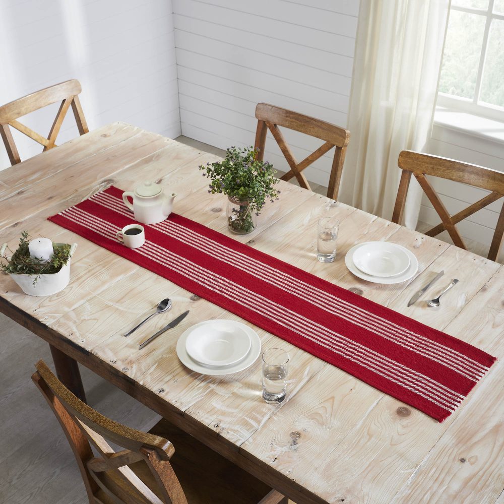 Arendal Red Stripe Runner Fringed 12x60