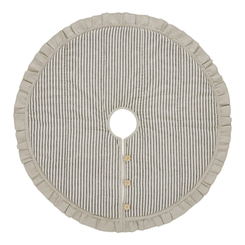 Sawyer Mill Charcoal Ticking Stripe Tree Skirt 36