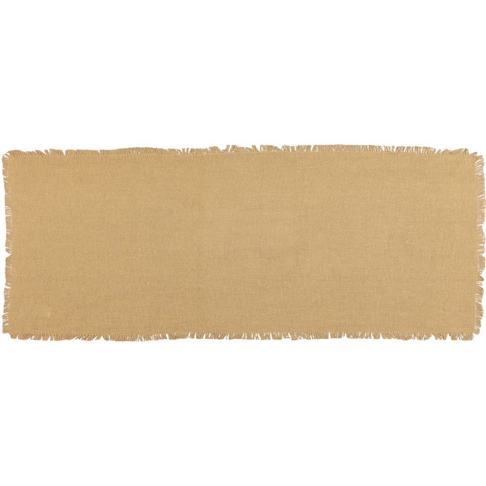 Burlap Natural Runner Fringed 13x36