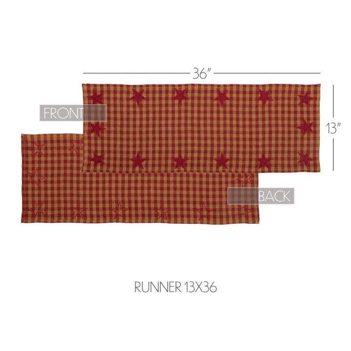 Burgundy Star Runner Woven 13x36