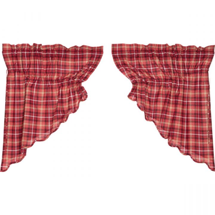 Braxton Scalloped Prairie Swag Set of 2 36x36x18