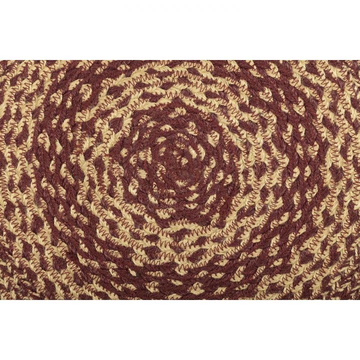 Burgundy Tan Jute Chair Pad 15 inch Diameter Set of 6