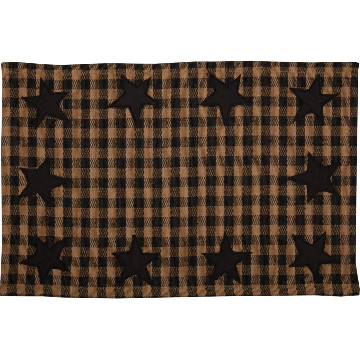 Black Star Placemat Set of 6 12x18