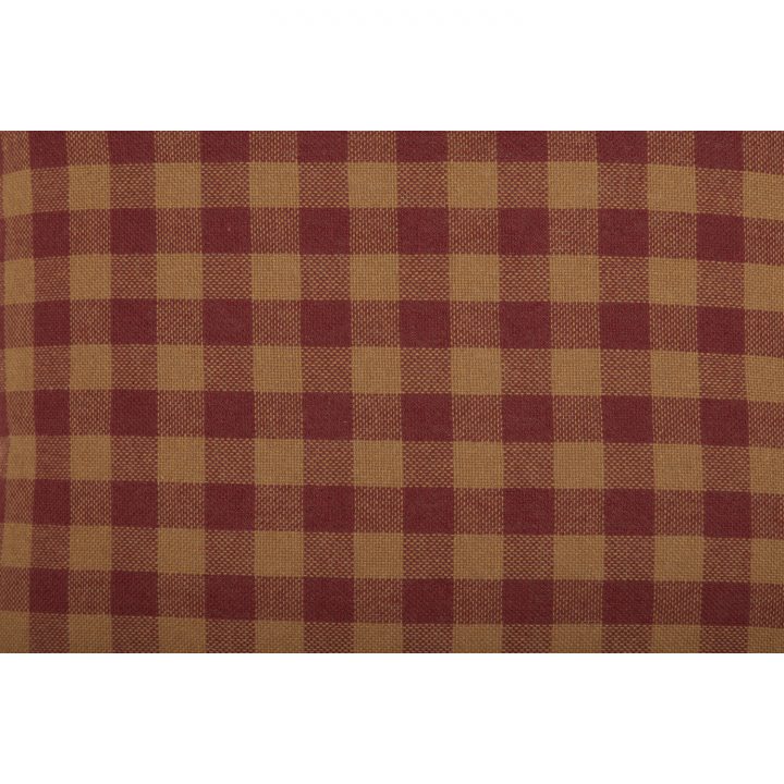 Burgundy Check Fabric Pillow 16x16