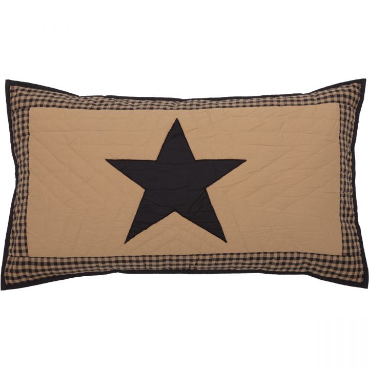 Black Check Star King Sham 21x37