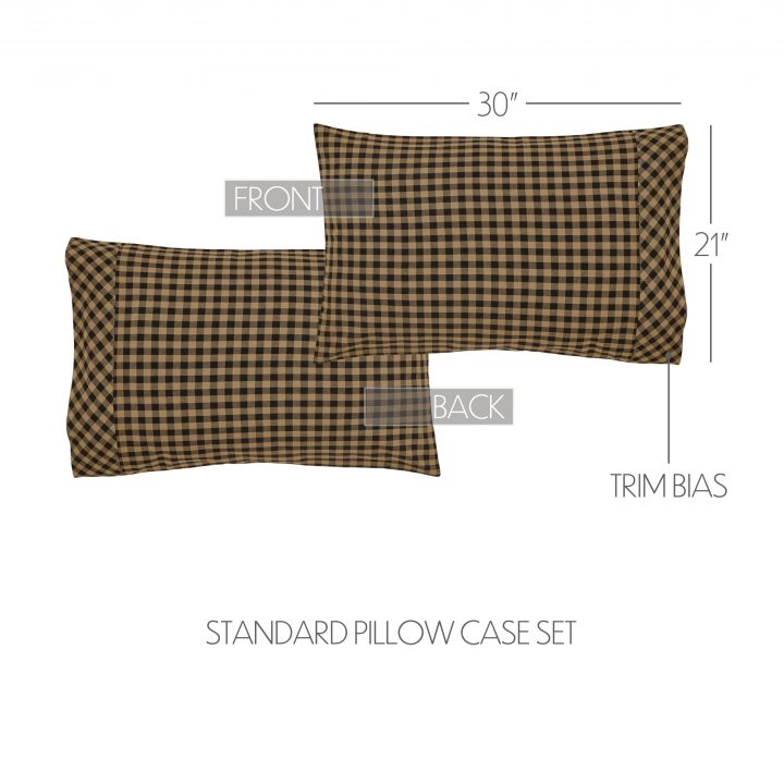 Black Check Standard Pillow Case Set of 2 21x30