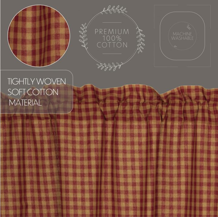 Burgundy Check Balloon Valance 15x60