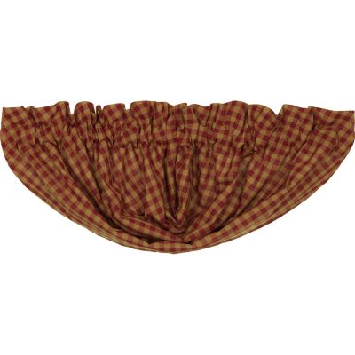 Burgundy Check Balloon Valance 15x60