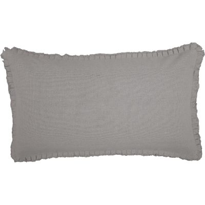 Burlap Dove Grey King Sham w/ Fringed Ruffle 21x37