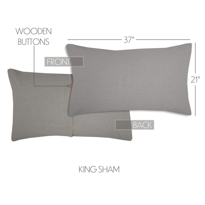 Burlap Dove Grey King Sham 21x37