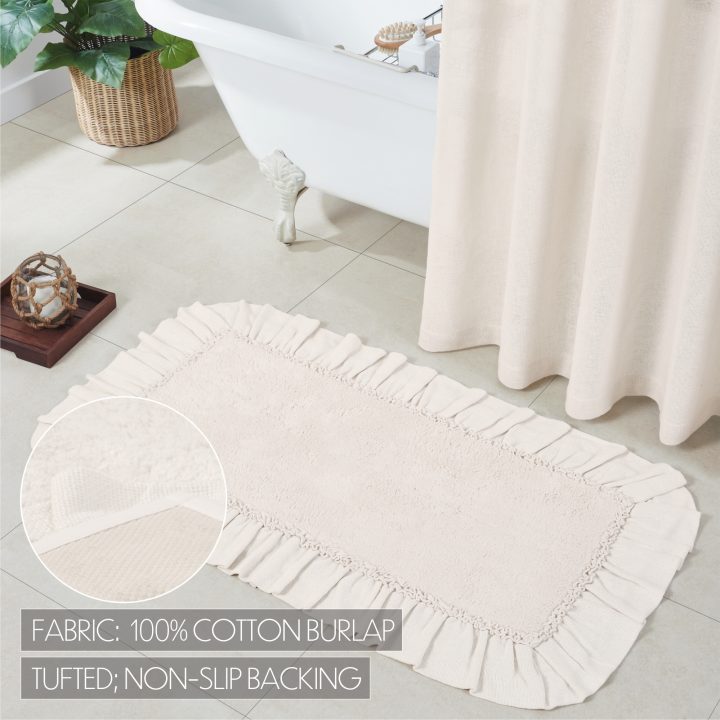 Burlap Antique White Bathmat 27x48