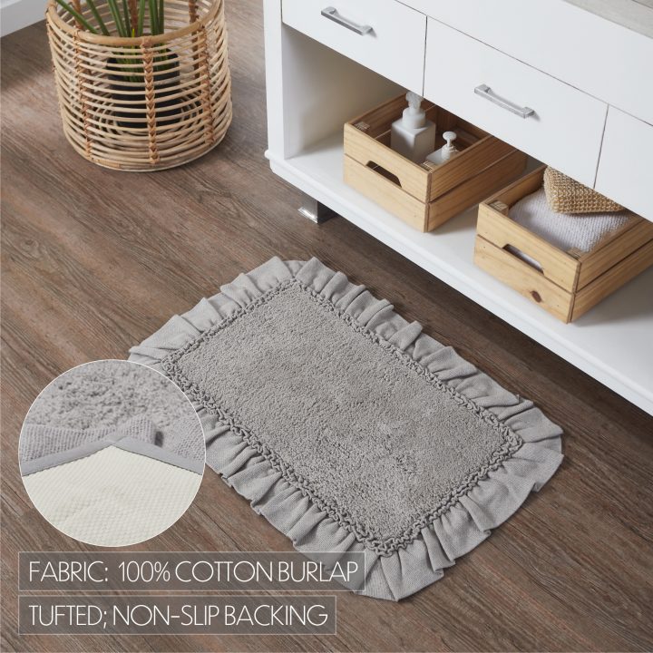 Burlap Dove Grey Bathmat 20x30