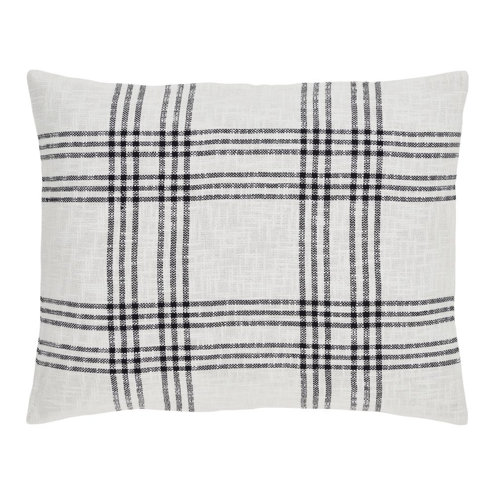 Black Plaid Standard Sham 21x27