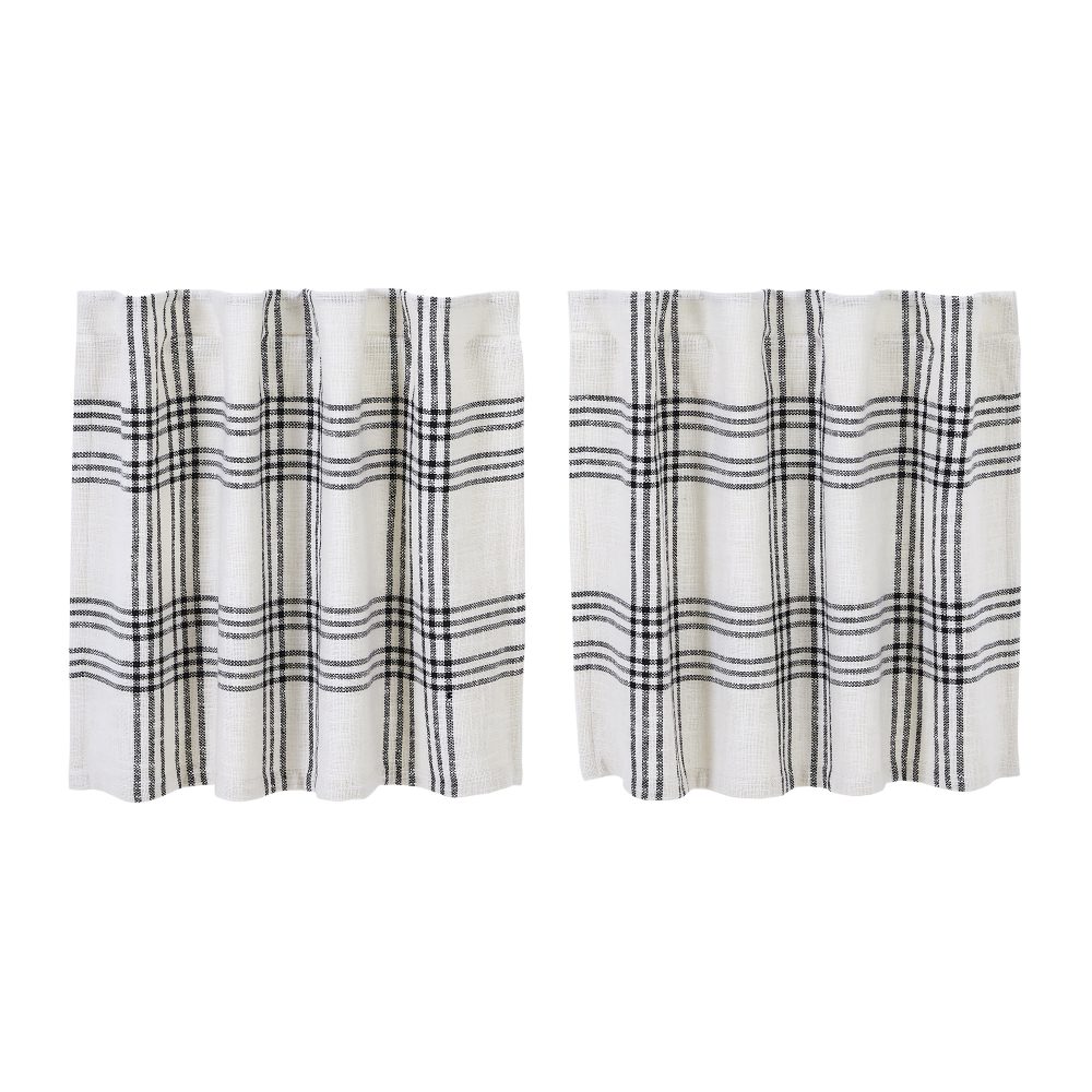 Black Plaid Tier Set of 2 L24xW36