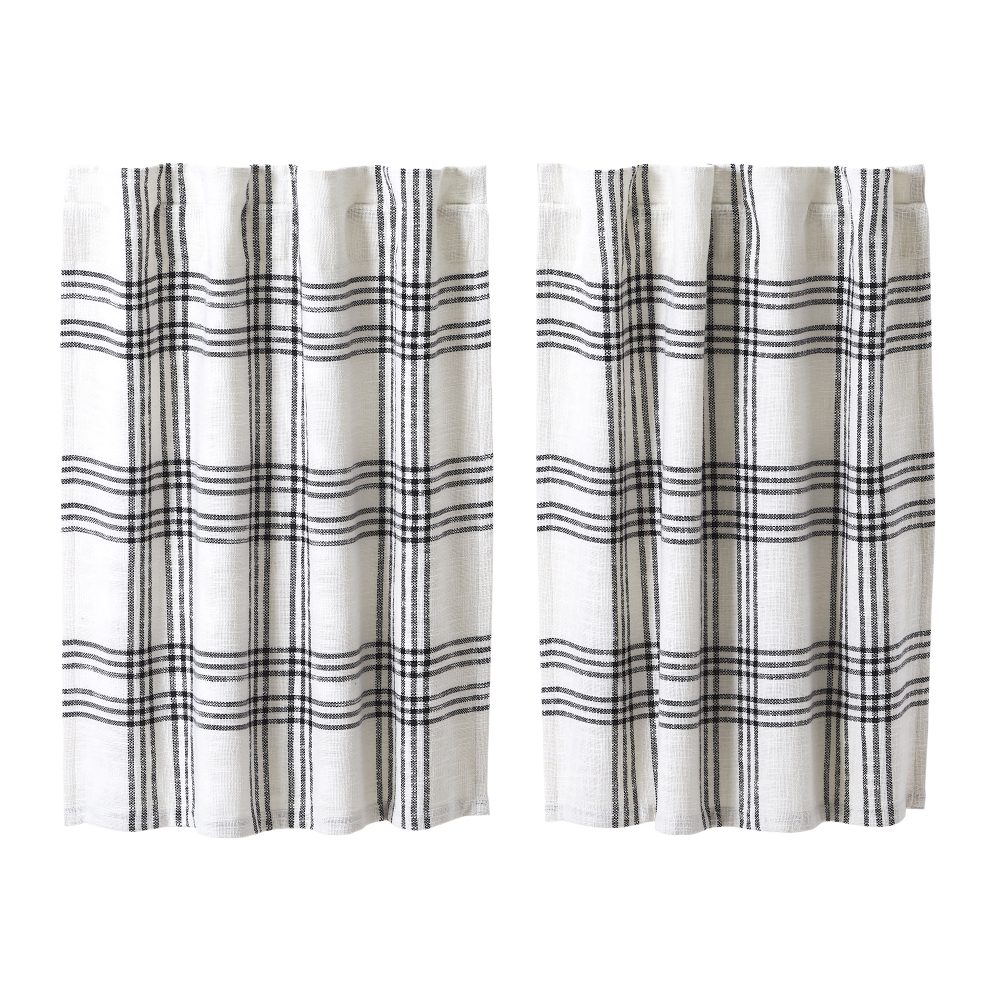 Black Plaid Tier Set of 2 L36xW36