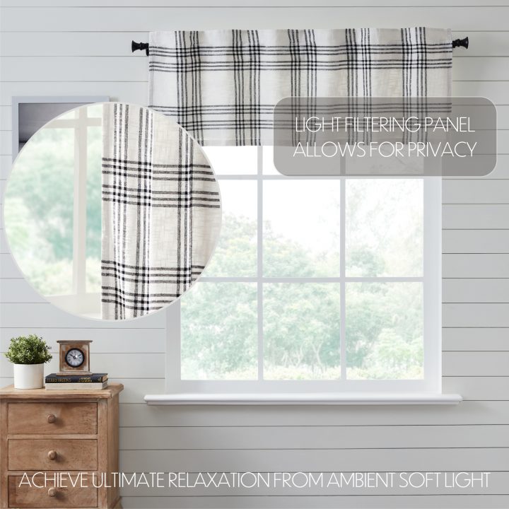 Black Plaid Valance 19x60