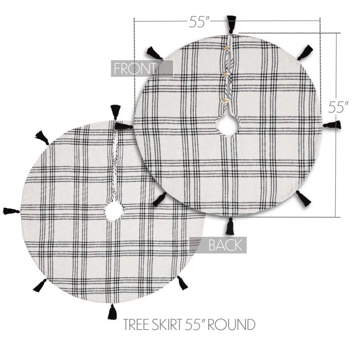 Black Plaid Tree Skirt 55