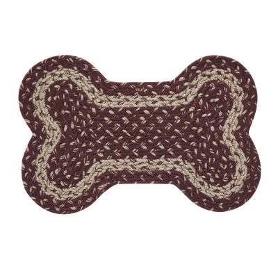 Burgundy Tan Indoor/Outdoor Small Bone Rug 11.5x17.5