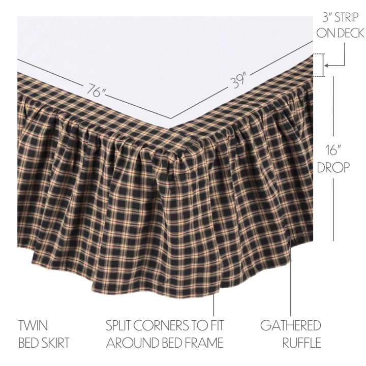 Bingham Star Twin Bed Skirt 39x76x16