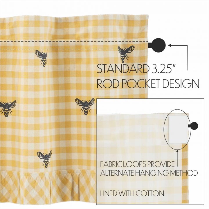 Buzzy Bees Ruffled Valance 18x60