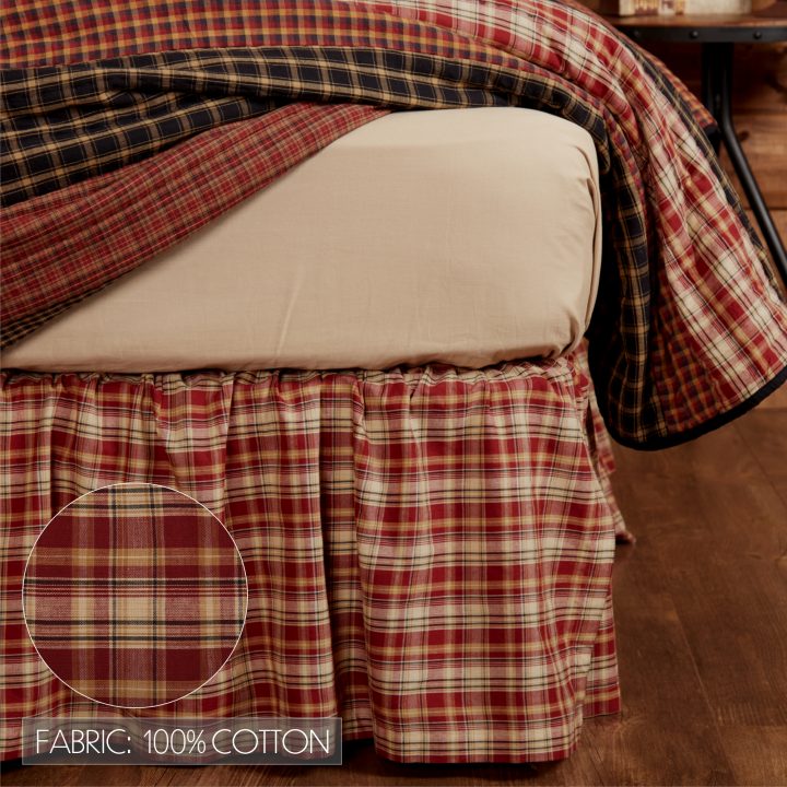 Beckham Plaid King Bed Skirt 78x80x16