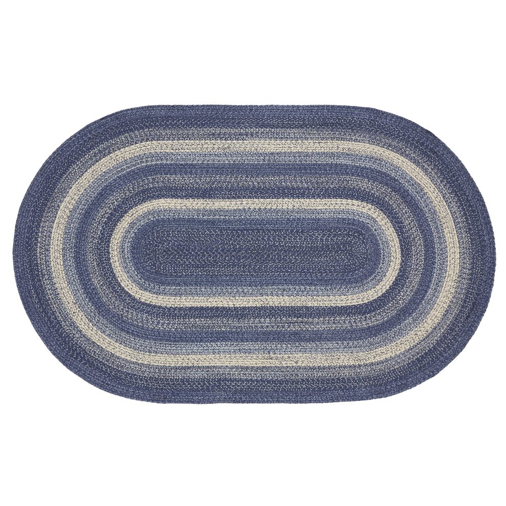 Great Falls Blue Jute Rug Oval w/ Pad 60x96