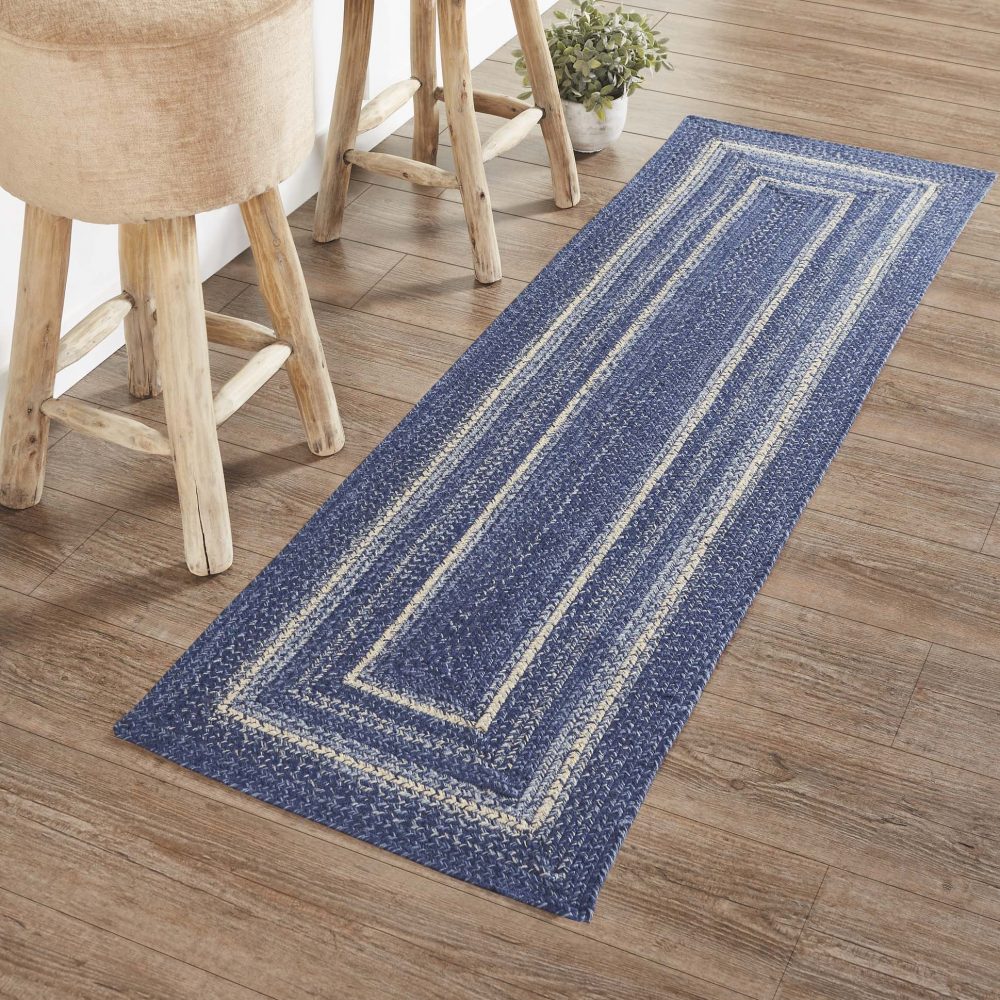 Great Falls Blue Jute Rug/Runner Rect w/ Pad 22x72