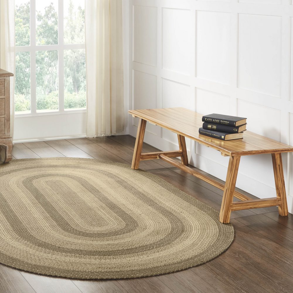 Cobblestone Jute Rug Oval w/ Pad 60x96