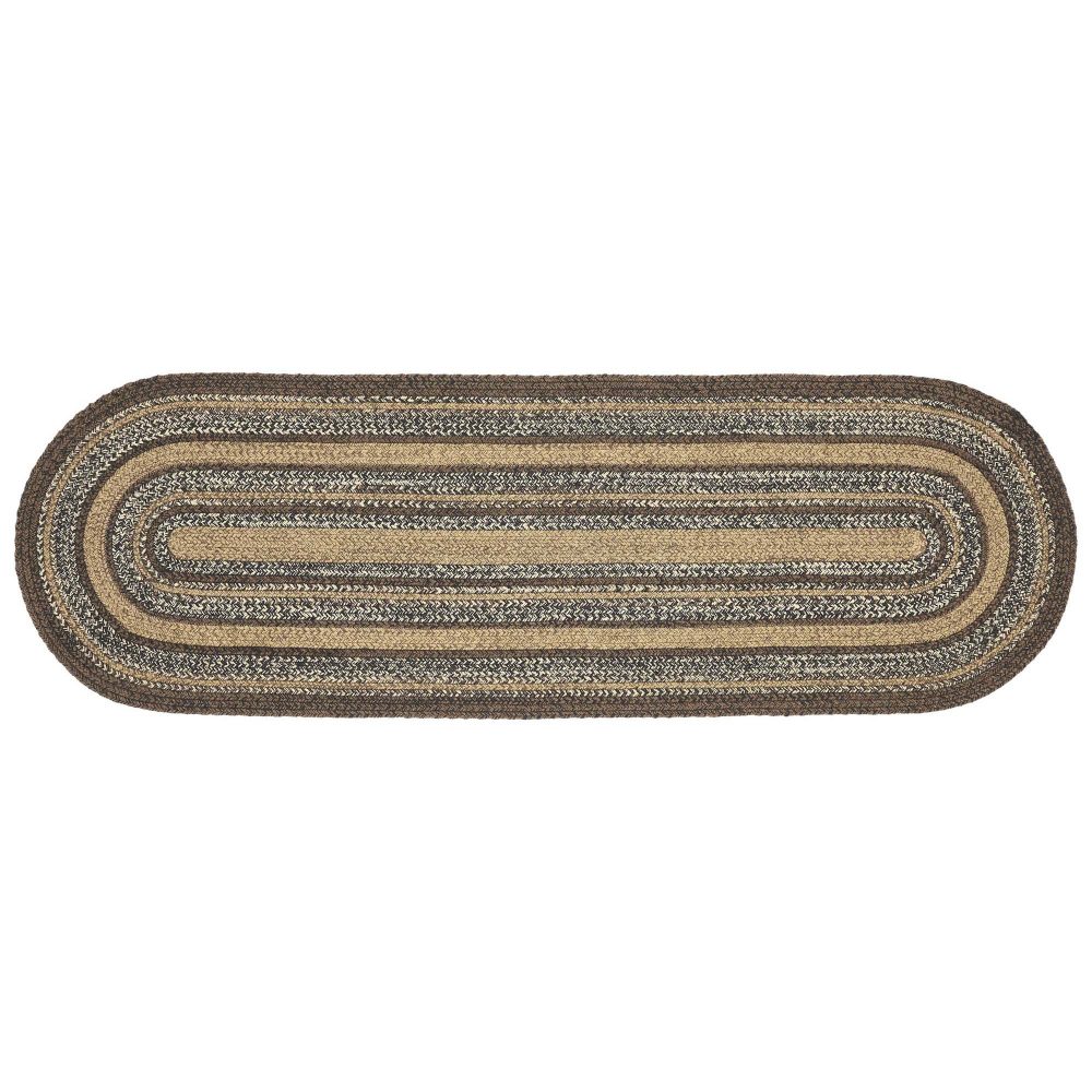 Espresso Jute Rug/Runner Oval w/ Pad 22x72